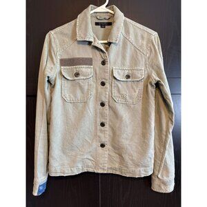 All Saints Women's Jemma Button Down Military Jacket Size 00 Green Outerwear